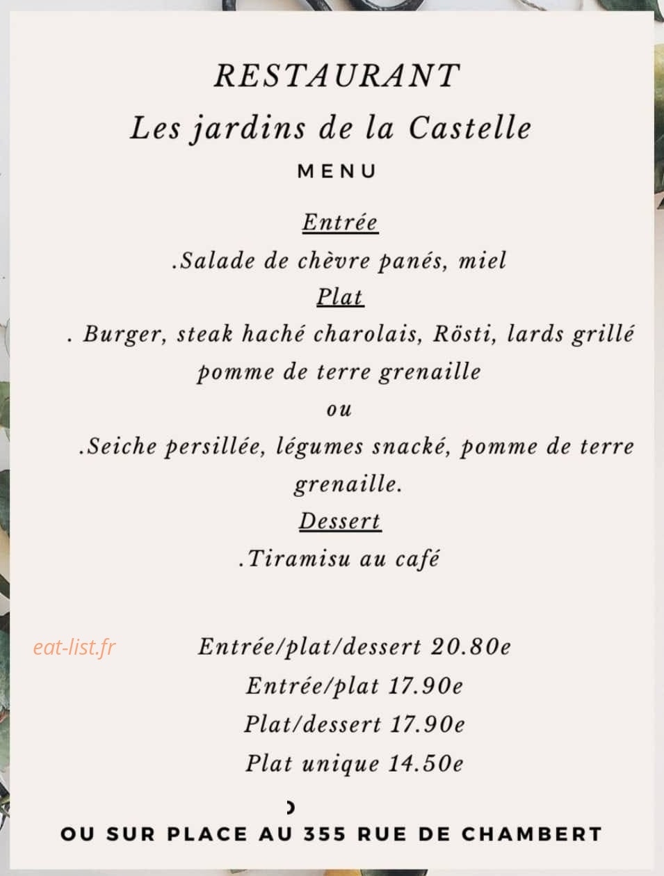 Les jardins de la castelle — carte page 2