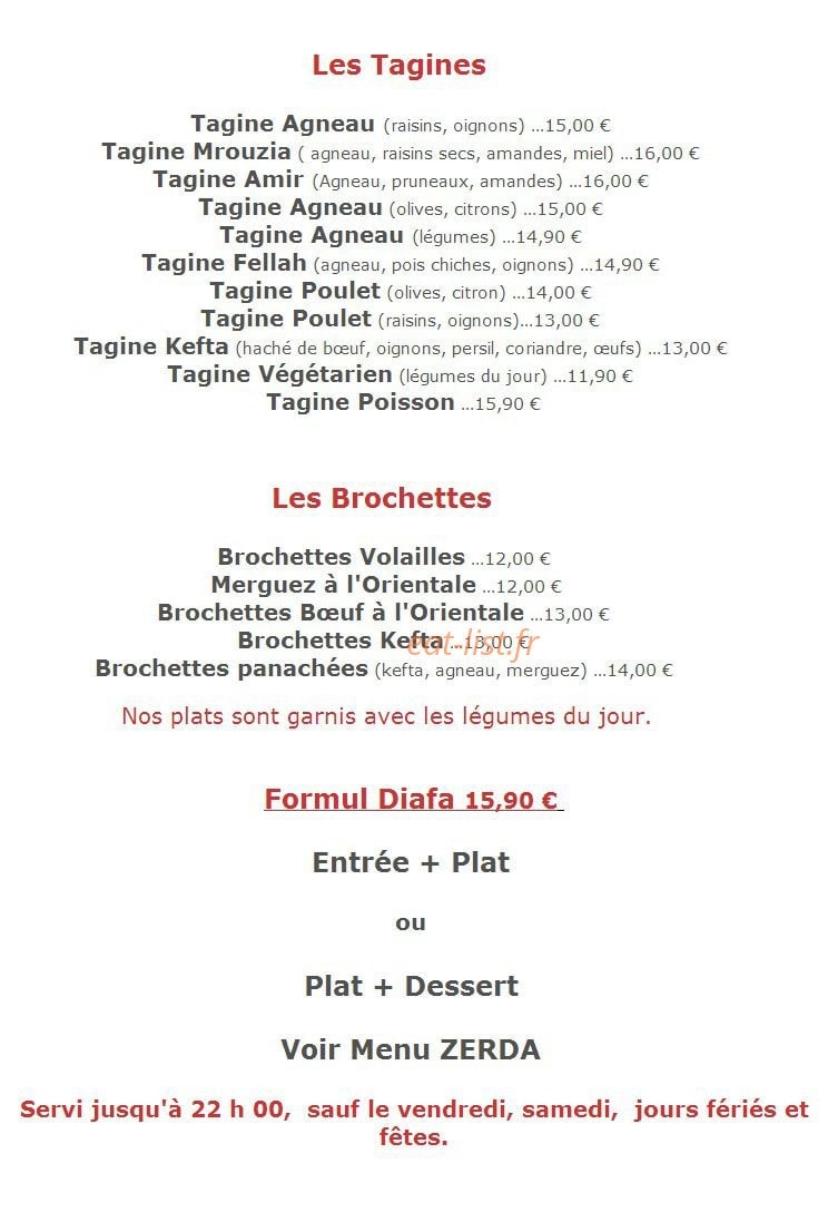 Les Jardins De Marrakech — carte page 2