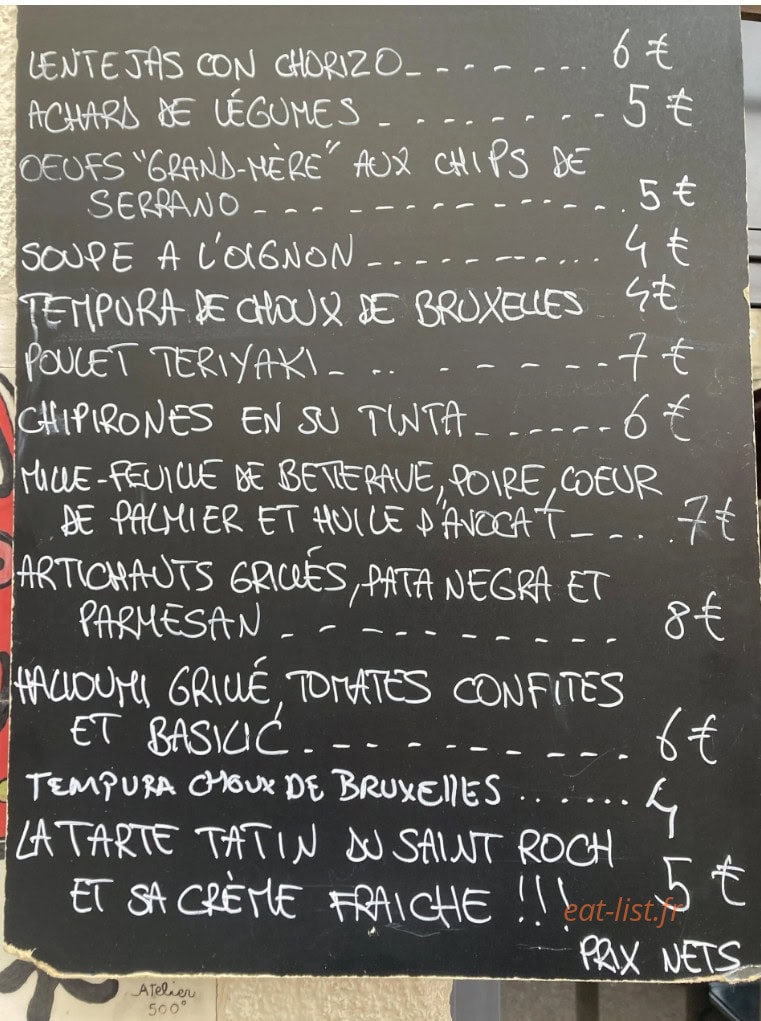 Les Tapas — carte page 1