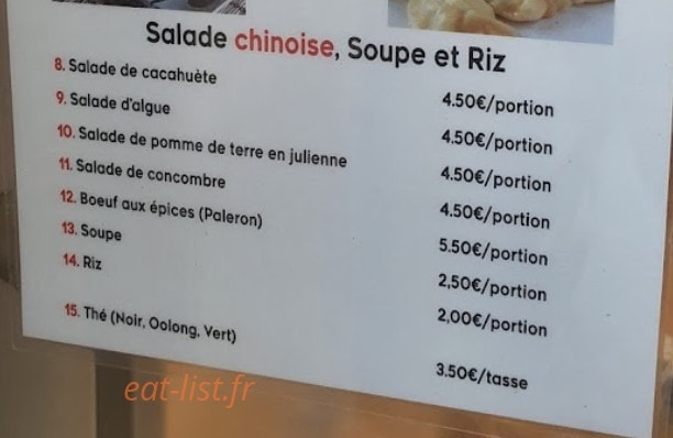 Li‘s Raviolis Chinois — carte page 2