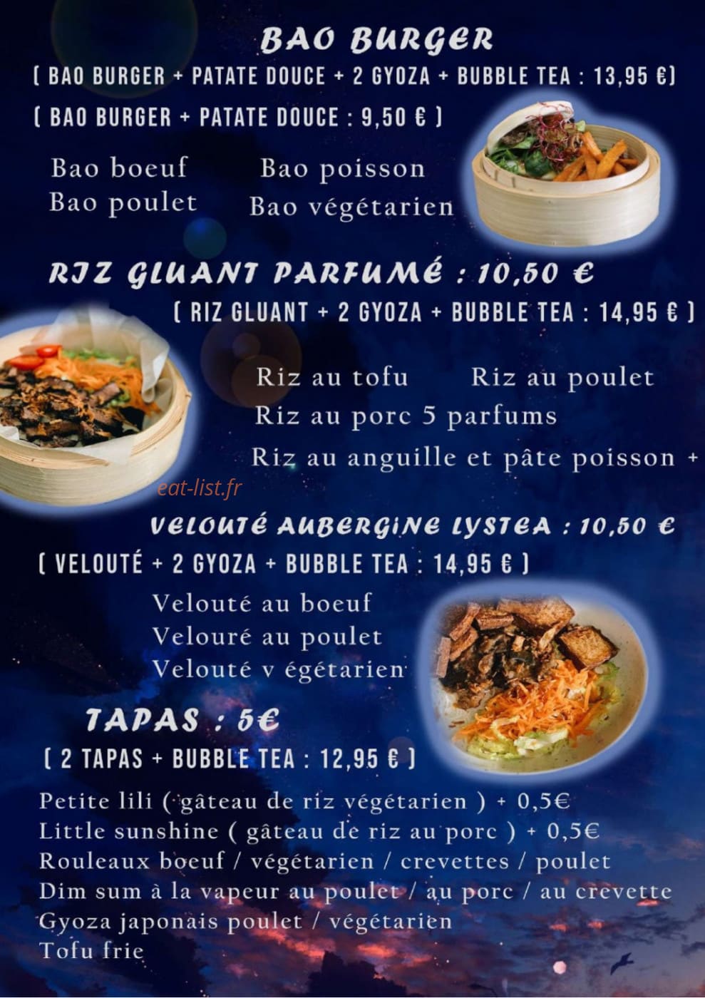 Lys Tea — carte page 1