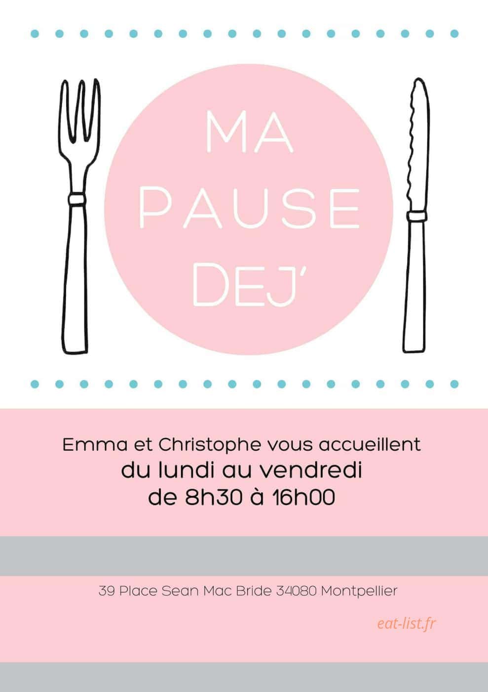 Ma Pause Déj' — carte page 1