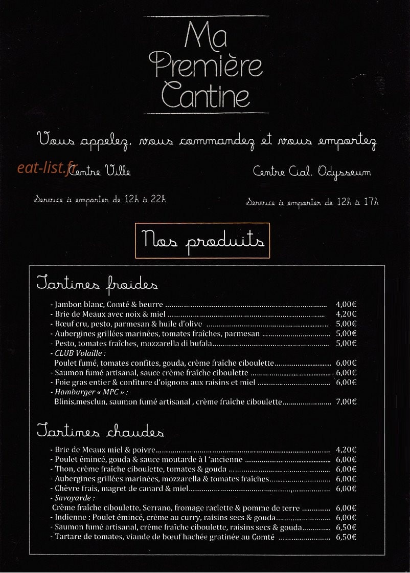 Ma première Cantine — carte page 1