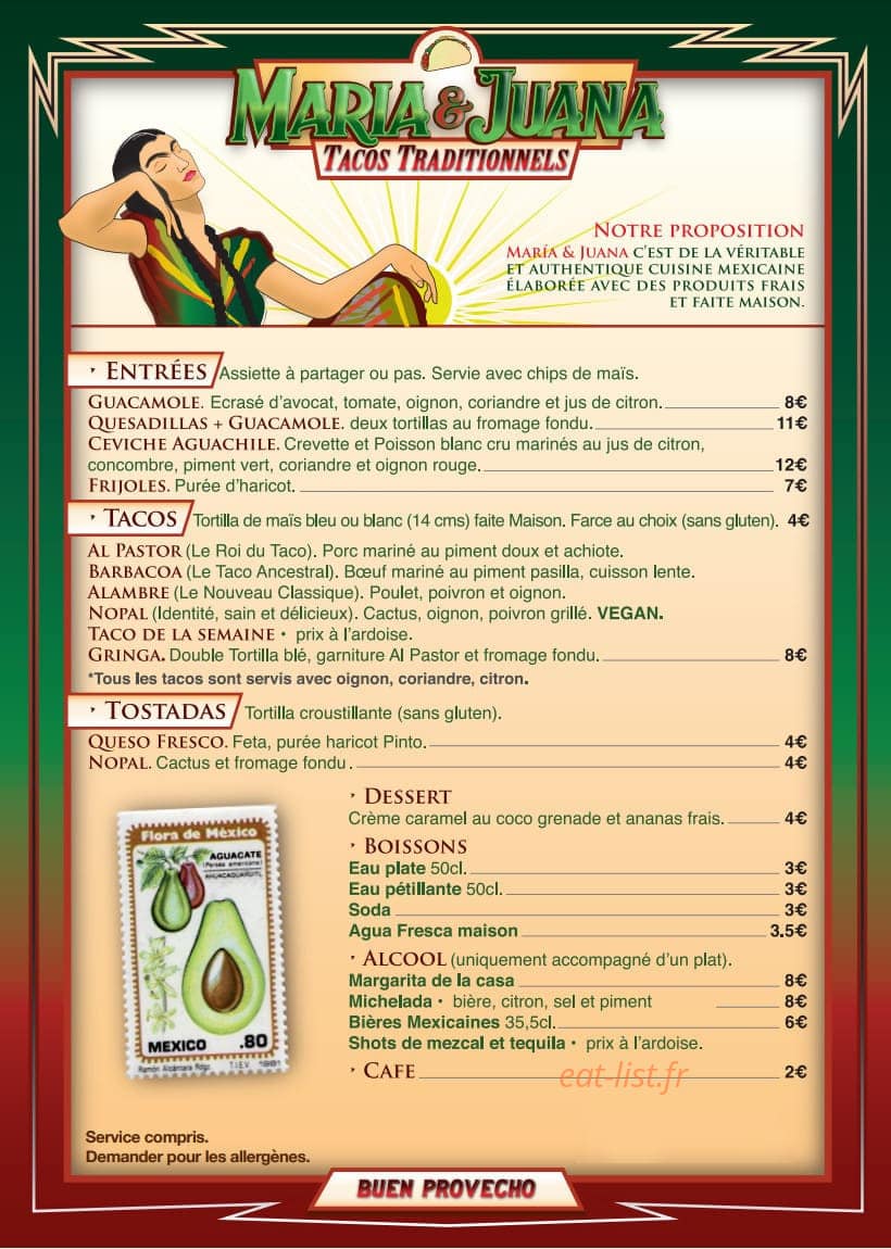 María & Juana — carte page 2