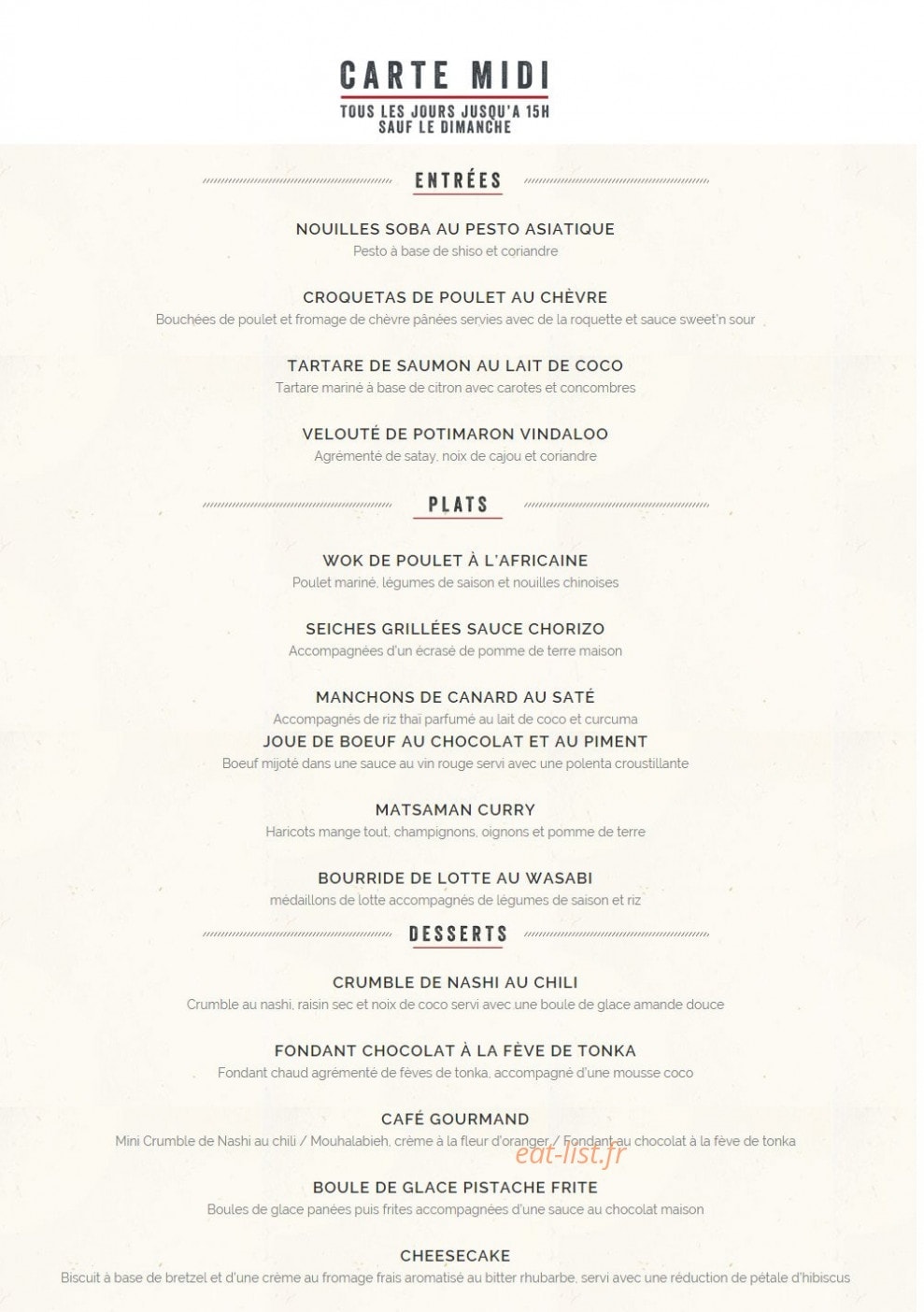 Moody Social Club — carte page 1