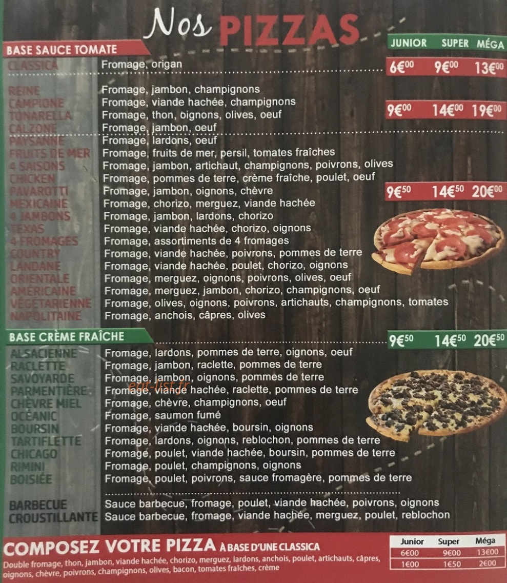 New Roch Pizza — carte page 2