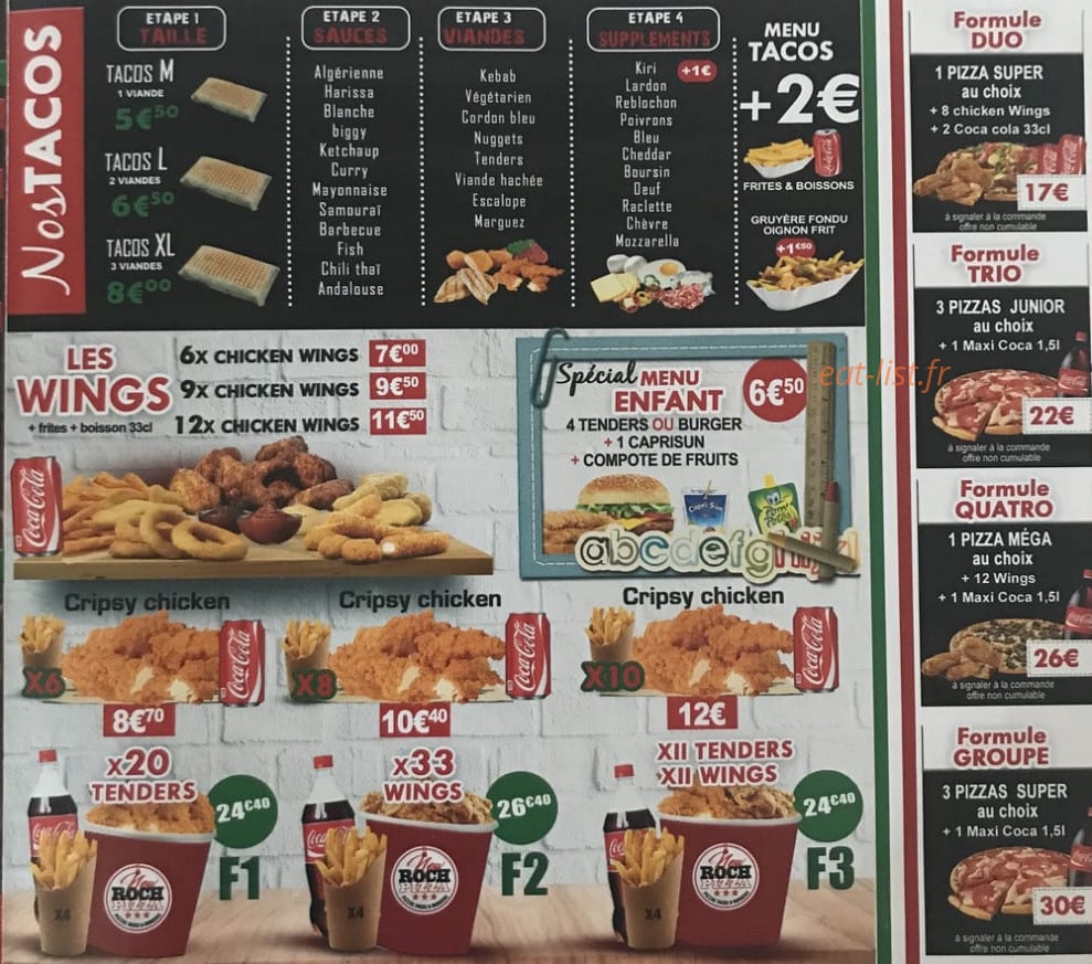 New Roch Pizza — carte page 4