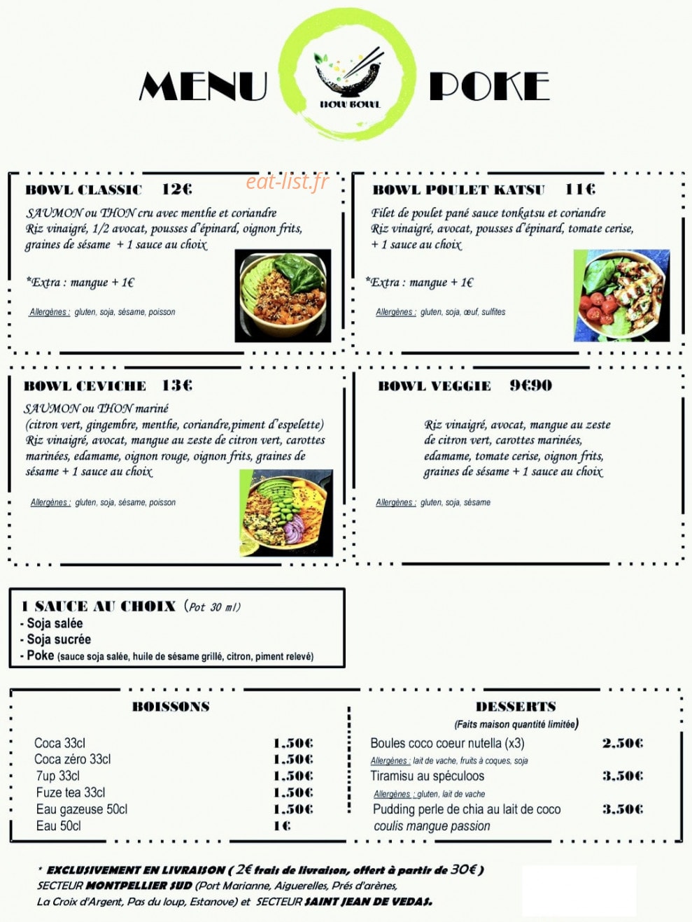 Now bowl — carte page 1