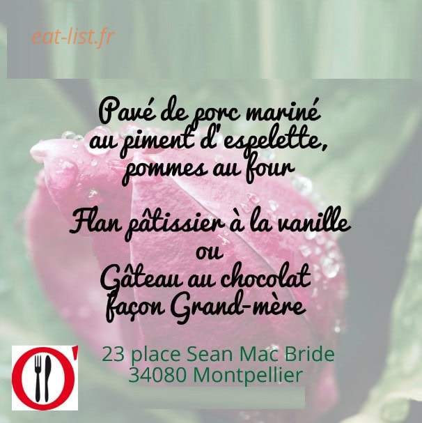 O'Bistrot — carte page 2