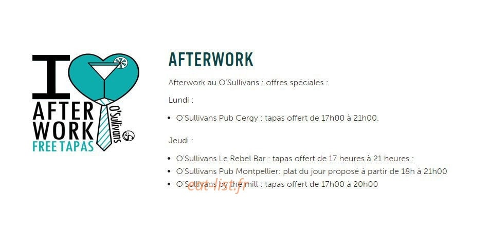 O'Sullivans — carte page 2