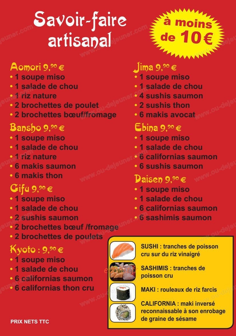 Odiki sushi — carte page 2