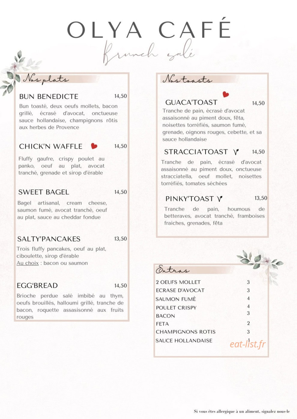 Olya Café — carte page 2