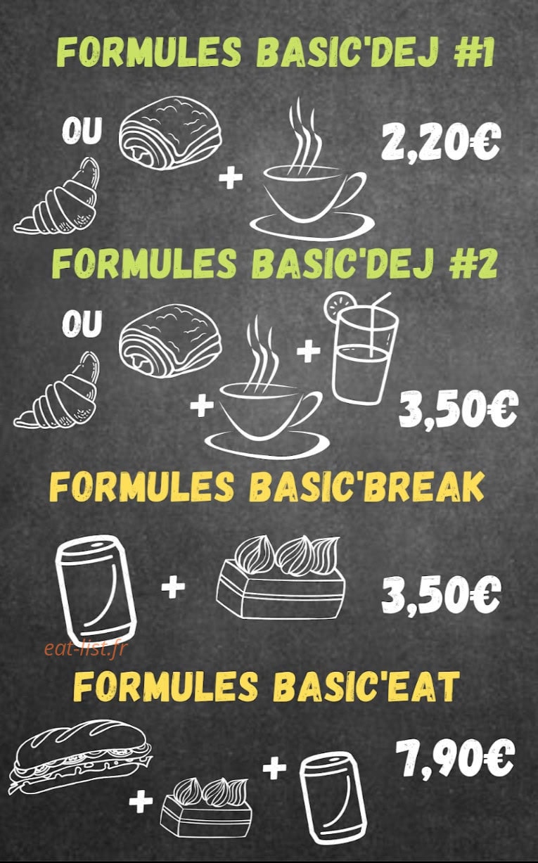 Pain et Compagnie (Basic Eat) — carte page 1