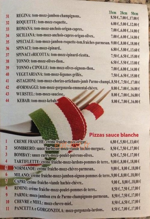 Parma pizza — carte page 3