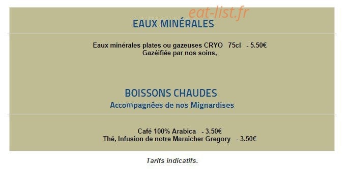 Pastis Restaurant — carte page 10