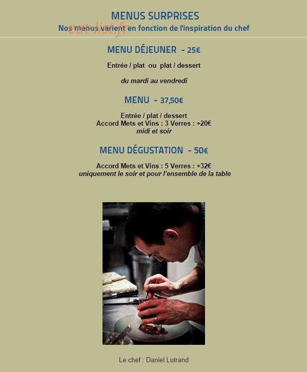Pastis Restaurant — carte page 1