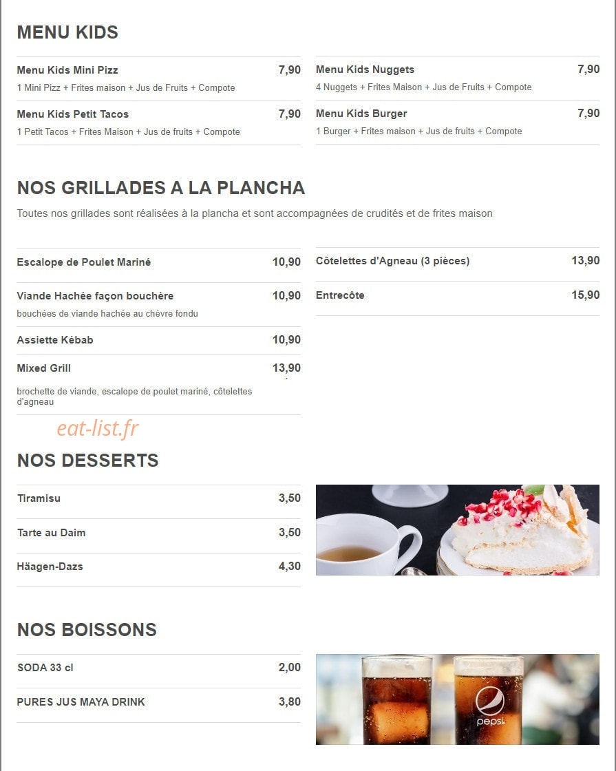 Pizz'Burg — carte page 1