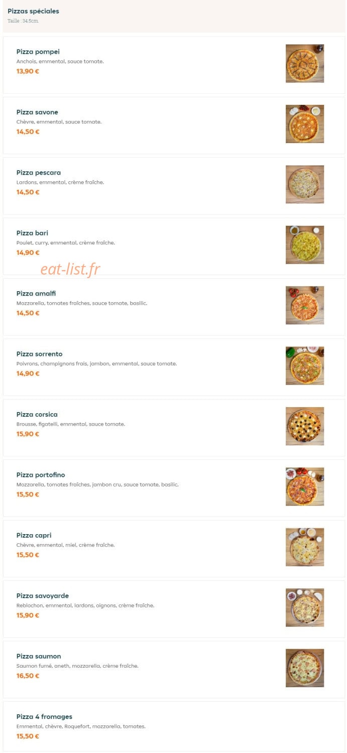 Pizza Capri — carte page 2