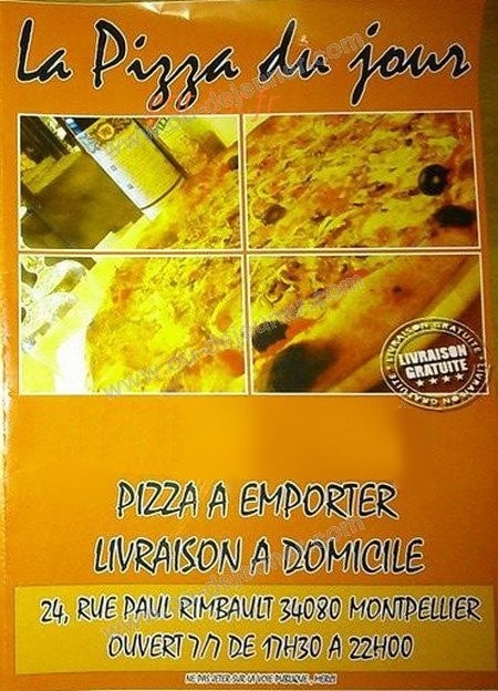 Pizza du jour — carte page 1