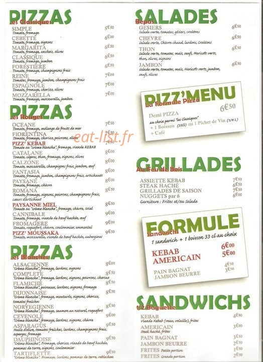 Pizza Filipone — carte page 2