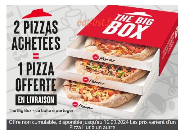 Pizza Hut — carte page 1