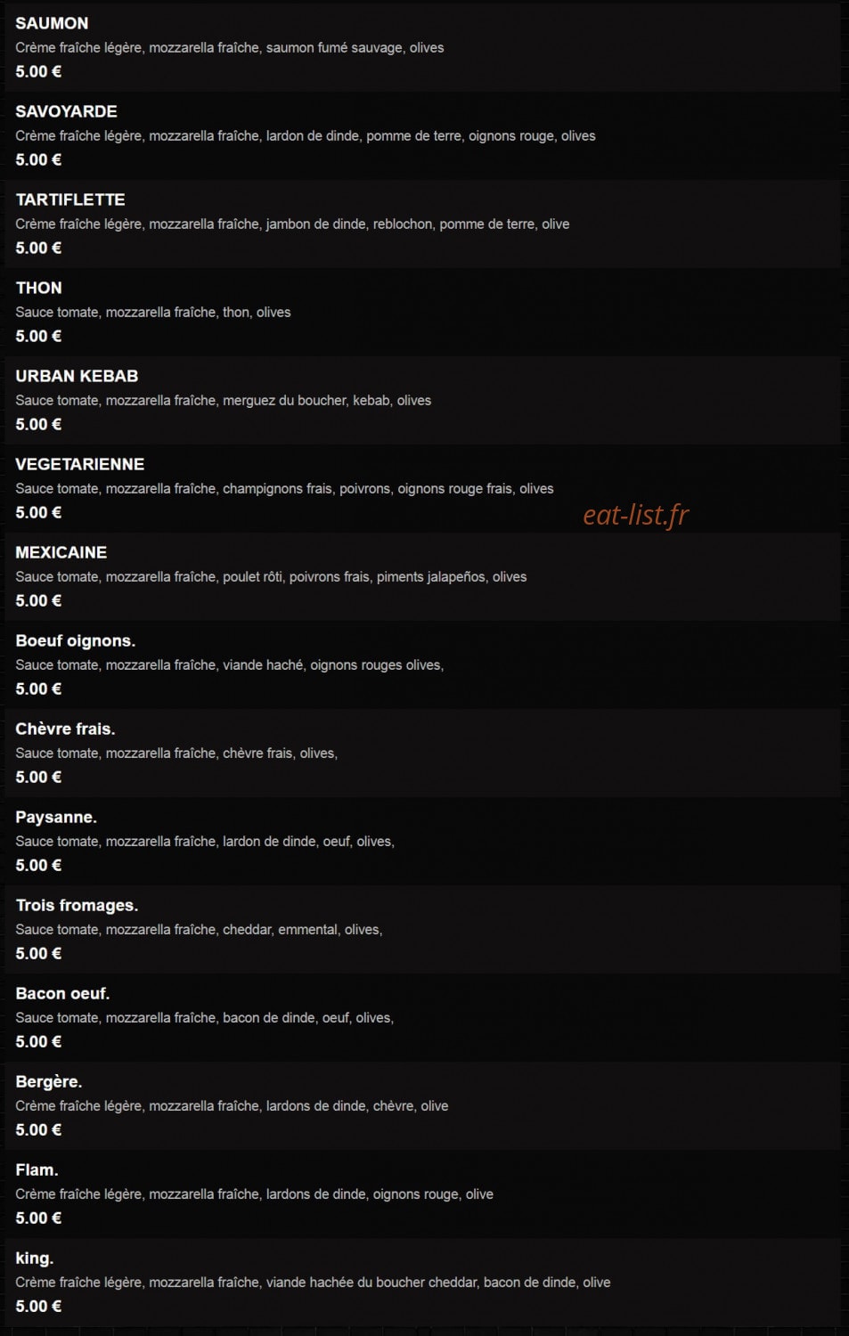Pizza King — carte page 4