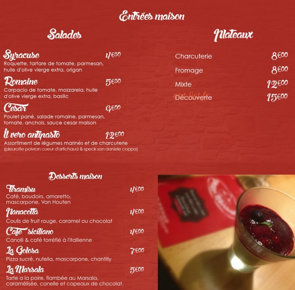 Pizza Marsala — carte page 1