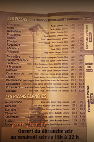 Pizza Saint-Eloi — carte page 1
