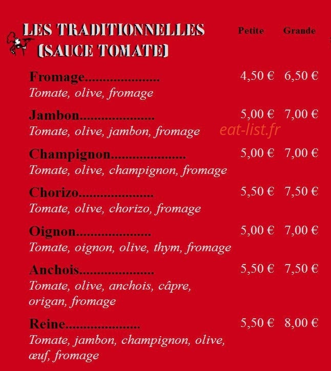 Pizzaïolo Pompignane — carte page 1