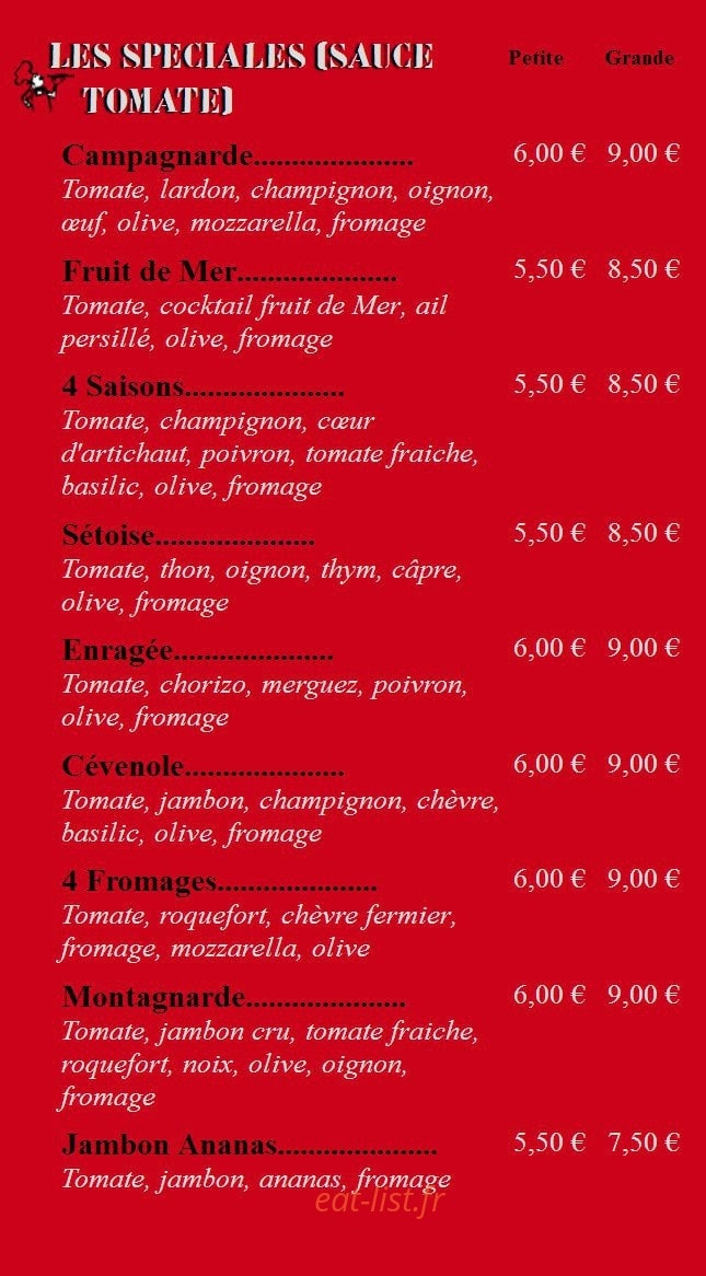 Pizzaïolo Pompignane — carte page 2