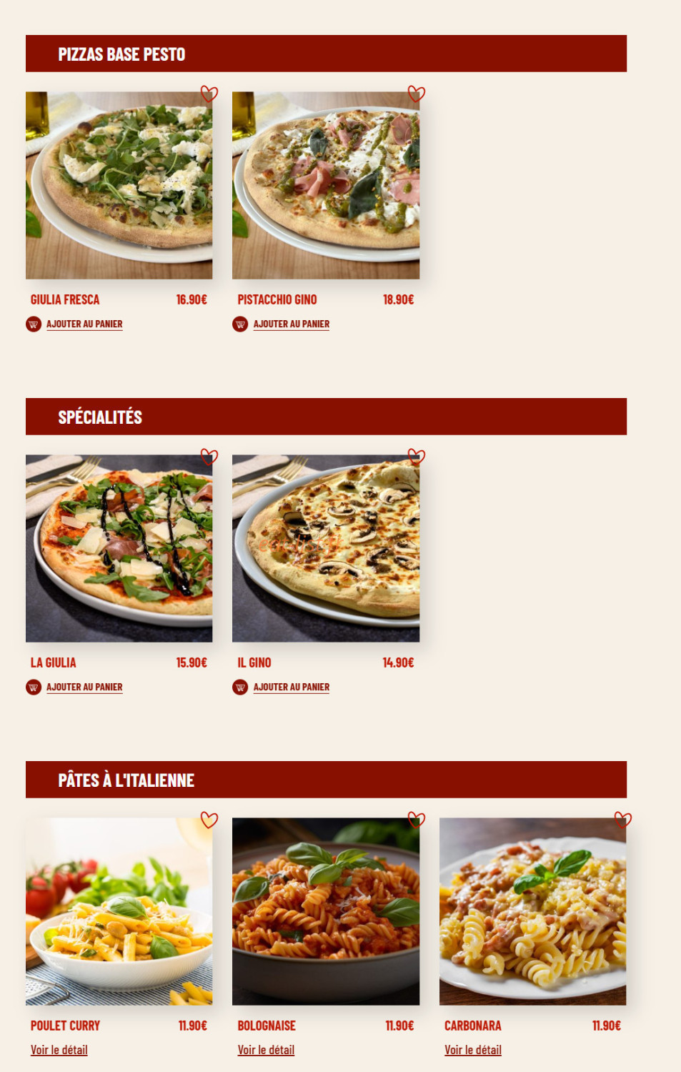 Pizzeria Gino & Giulia — carte page 4