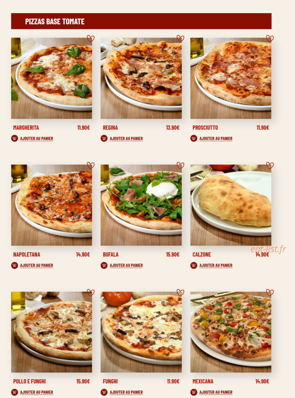 Pizzeria Gino & Giulia — carte page 1