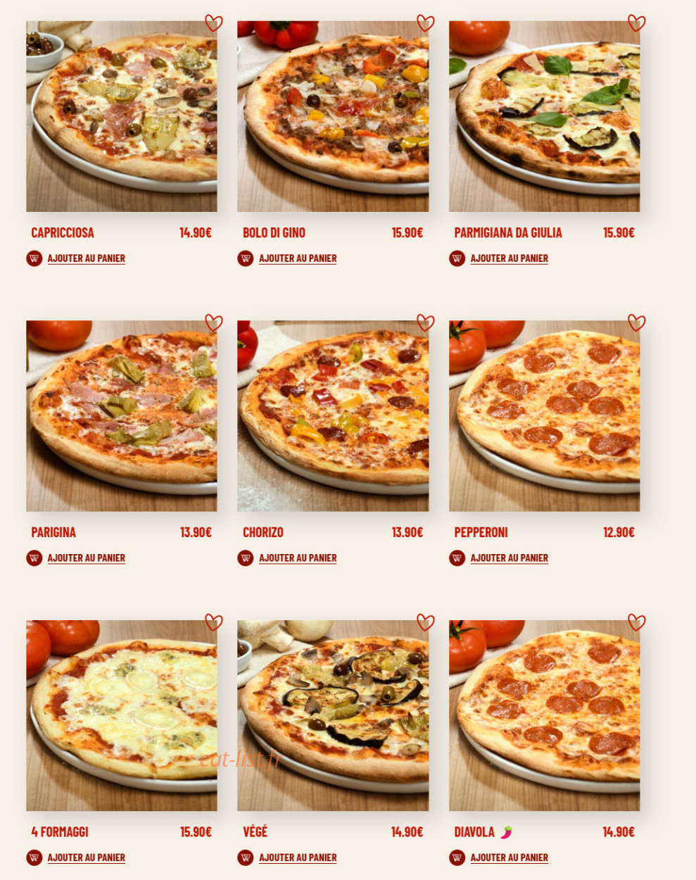 Pizzeria Gino & Giulia — carte page 2