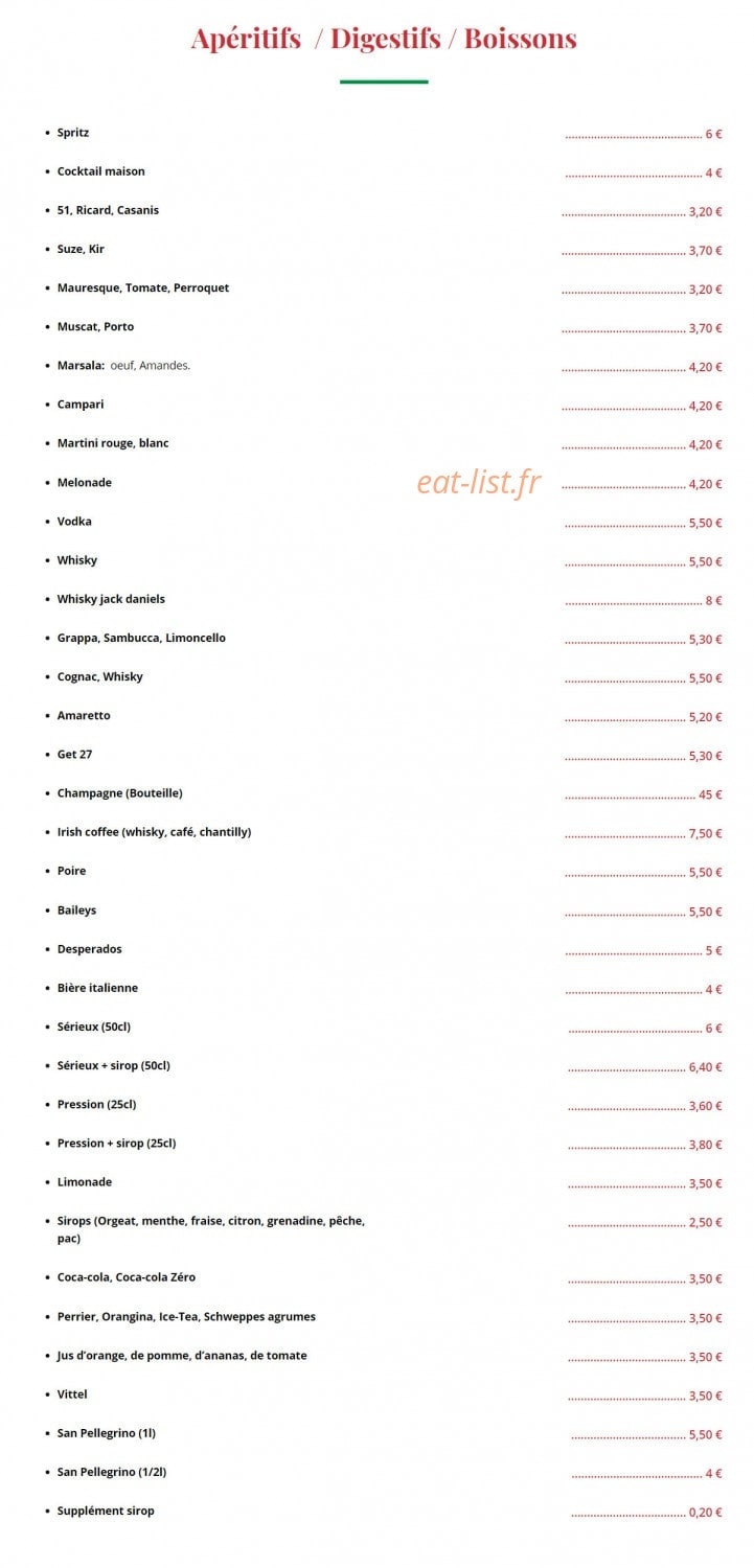 Pizzeria Sicilia — carte page 16