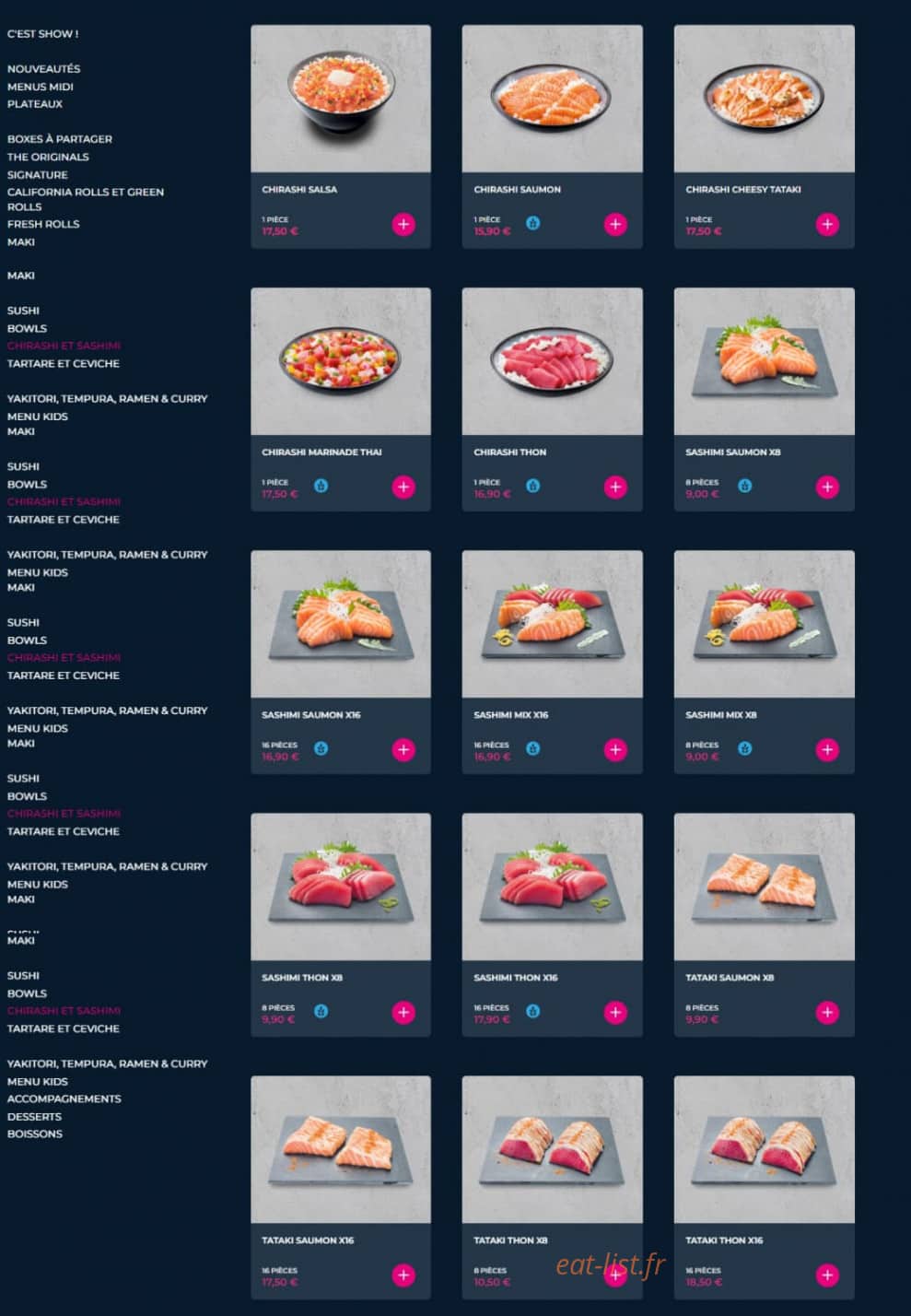 Planet Sushi — carte page 12