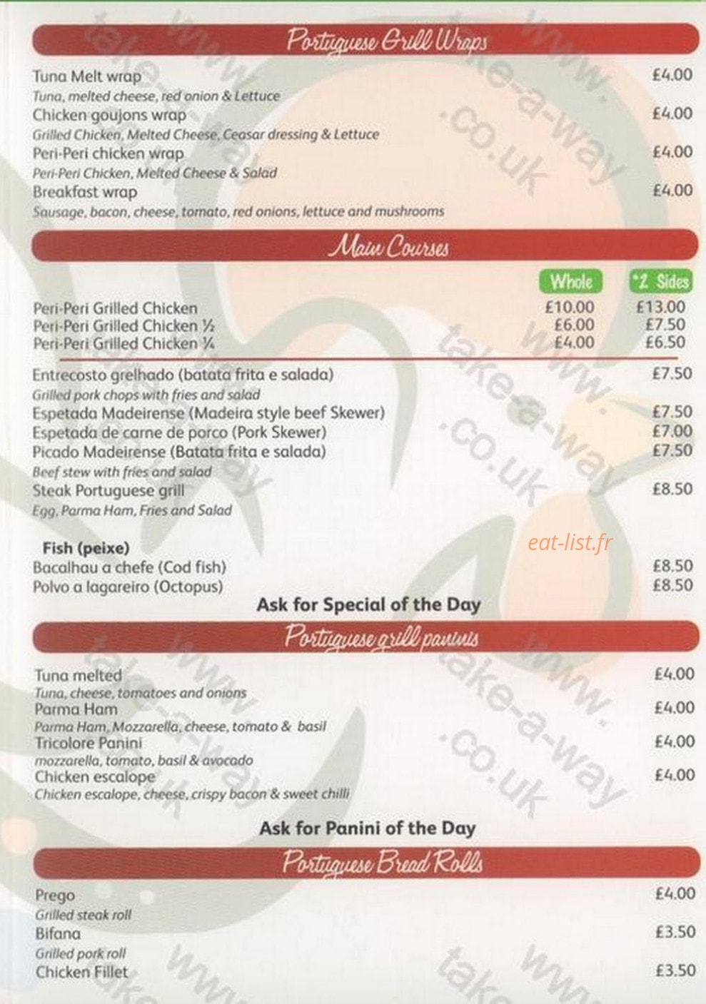 Portugues grill house — carte page 2