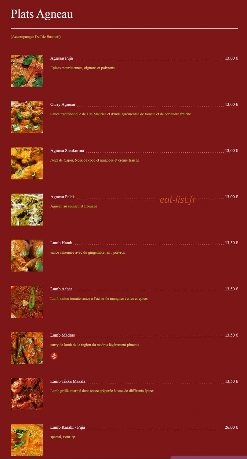 Puja — carte page 8
