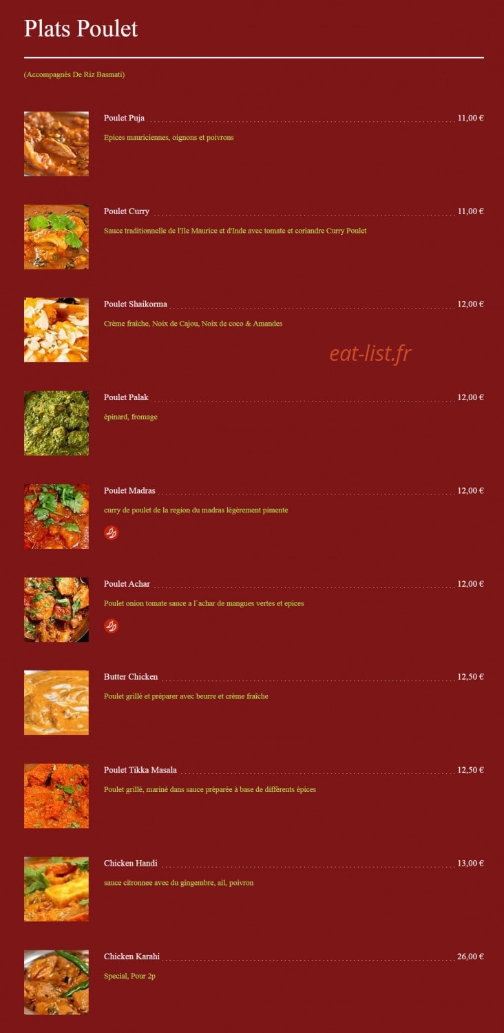 Puja — carte page 2