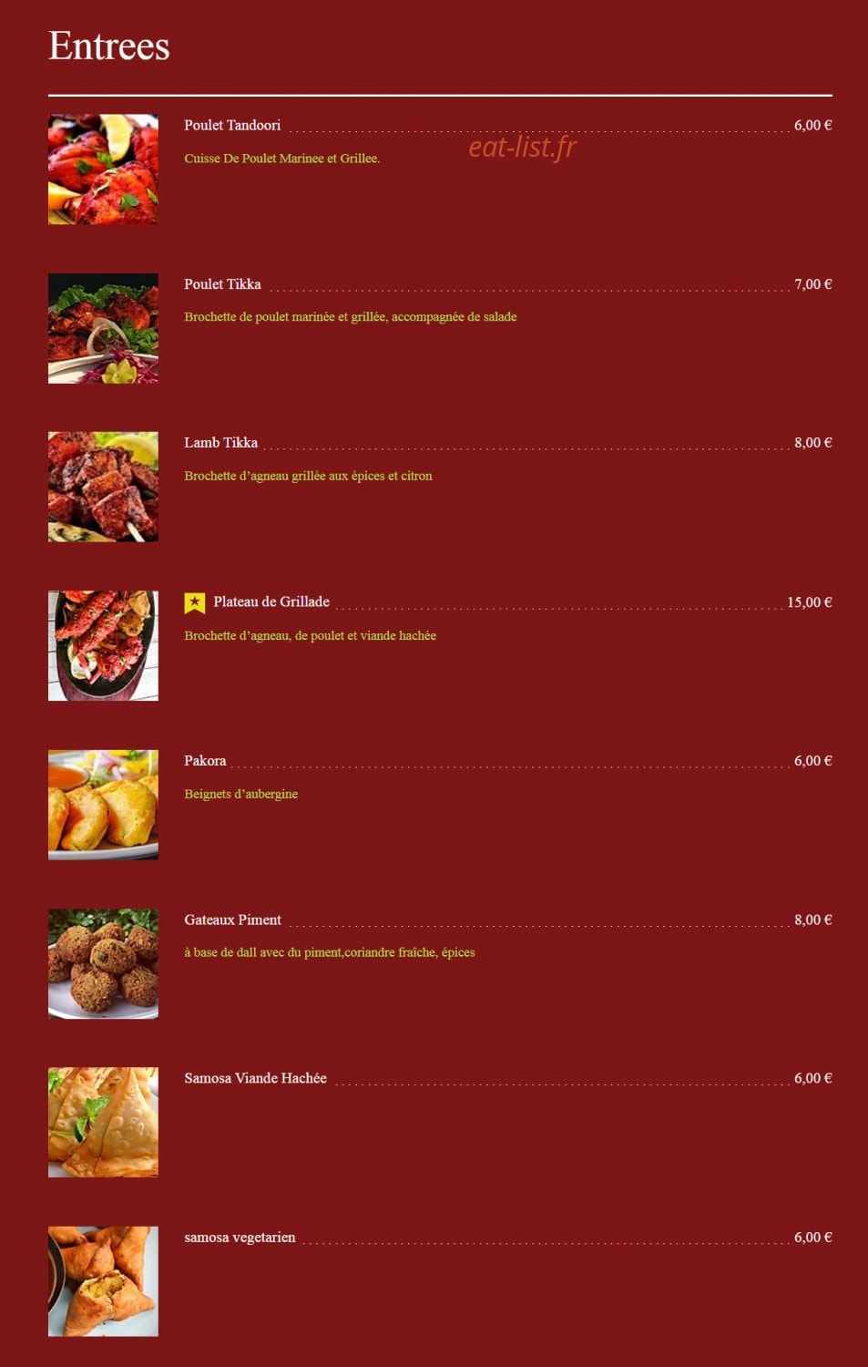 Puja — carte page 10
