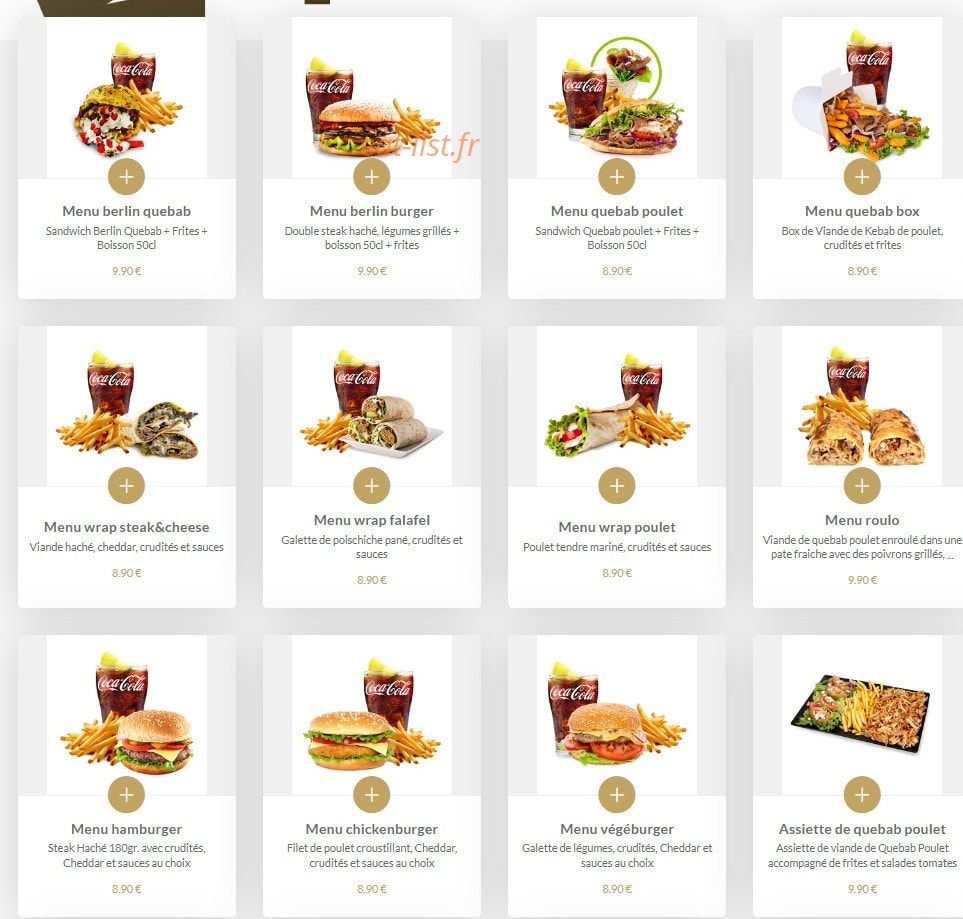 Quebab Kebab — carte page 1