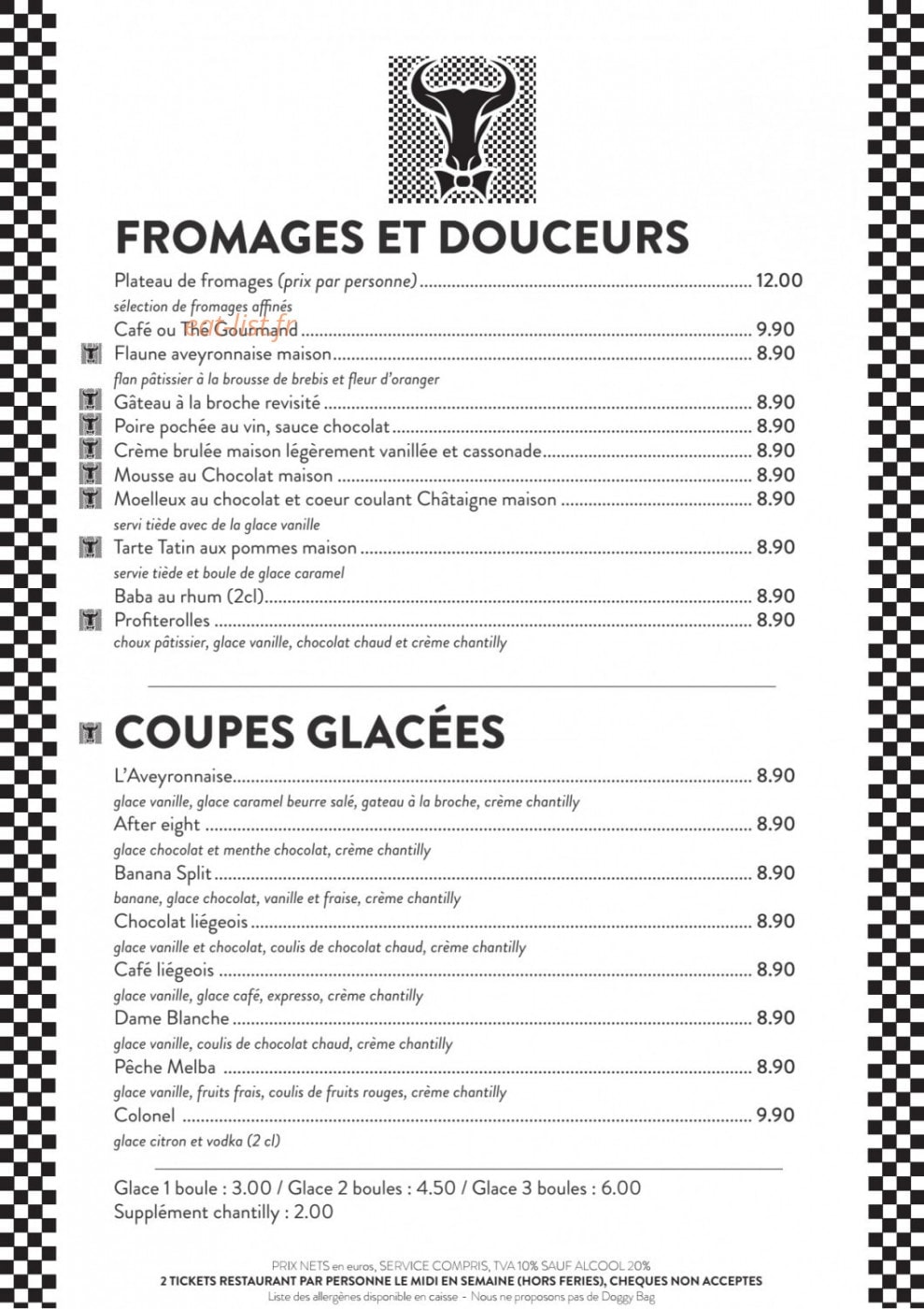 Restaurant l'Aveyronnais — carte page 4
