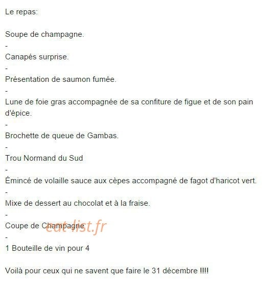 Restaurant Le Sud — carte page 1