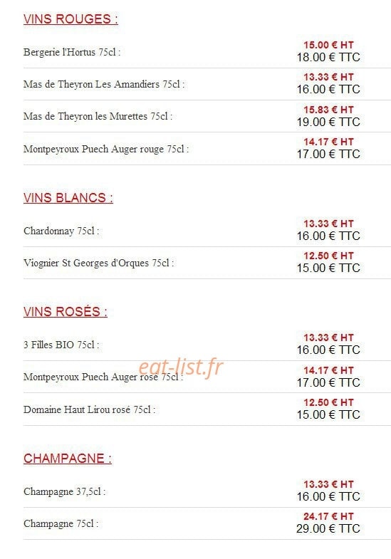 Restaurant  Le Vr à Vin — carte page 3