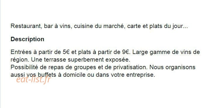 Restaurant le W — carte page 1