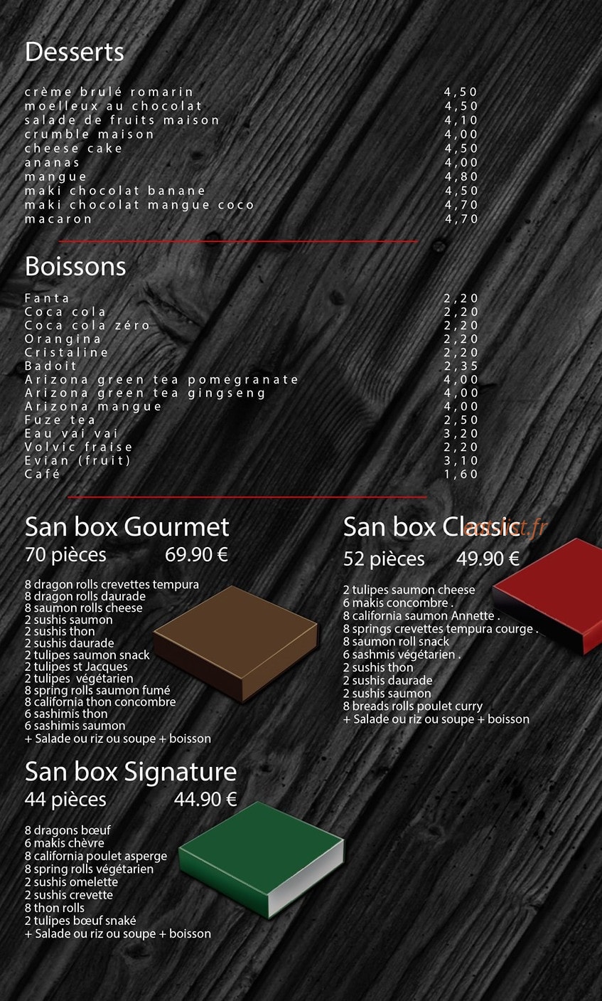 San Sushi — carte page 6