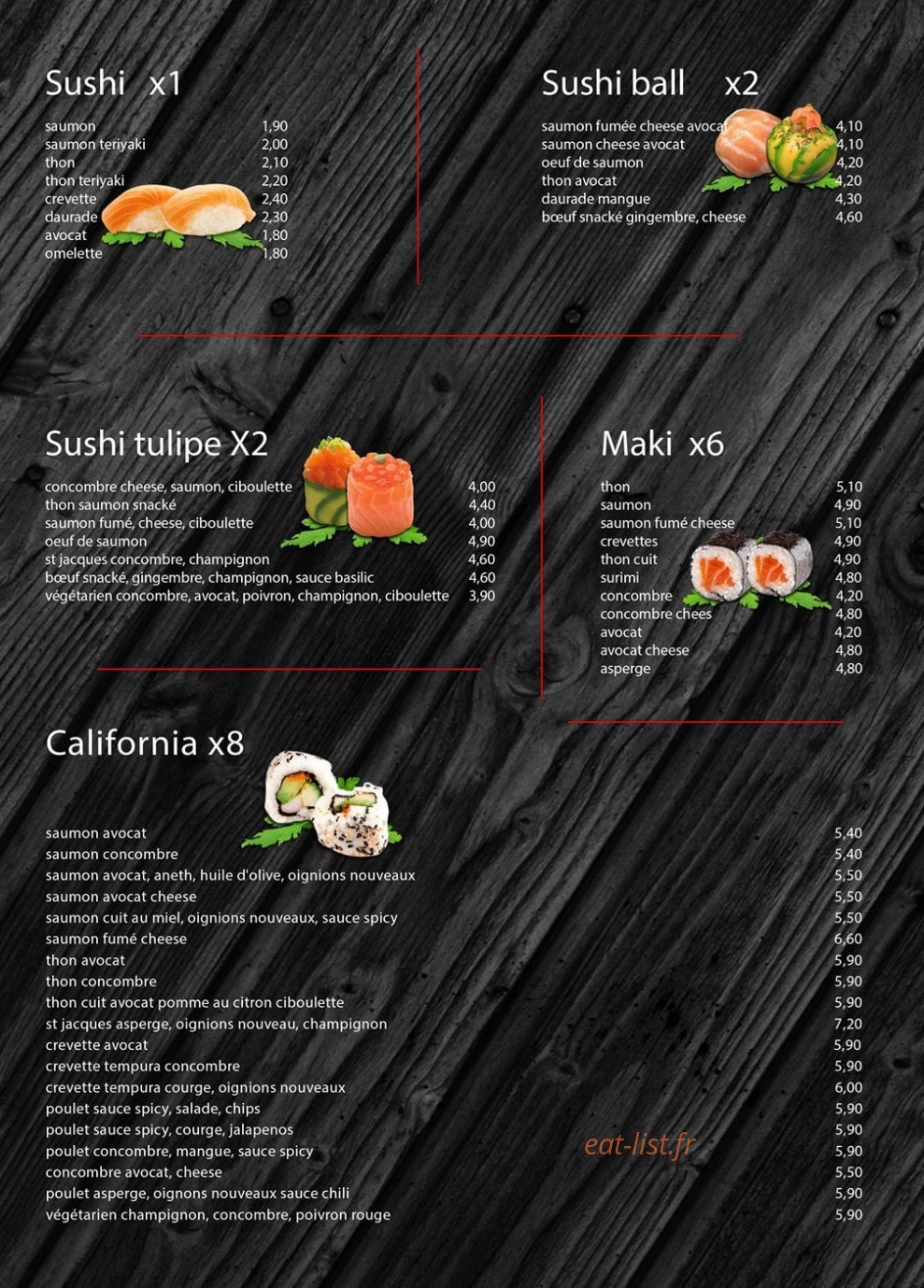 San Sushi — carte page 2