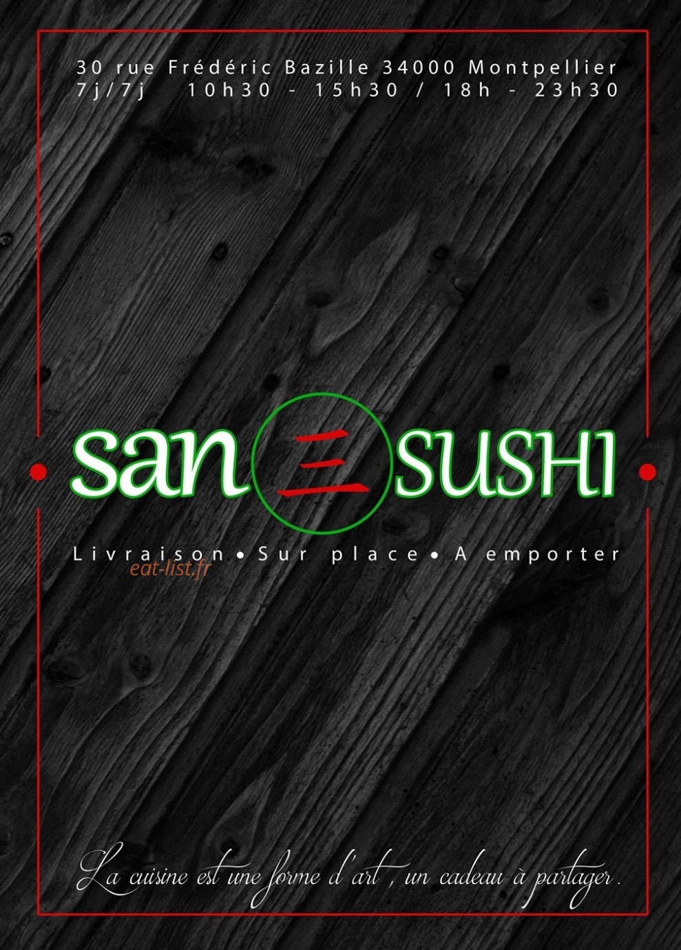 San Sushi — carte page 1
