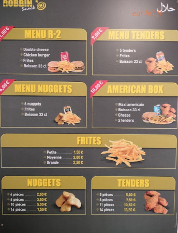Sandwicherie Robbin — carte page 3