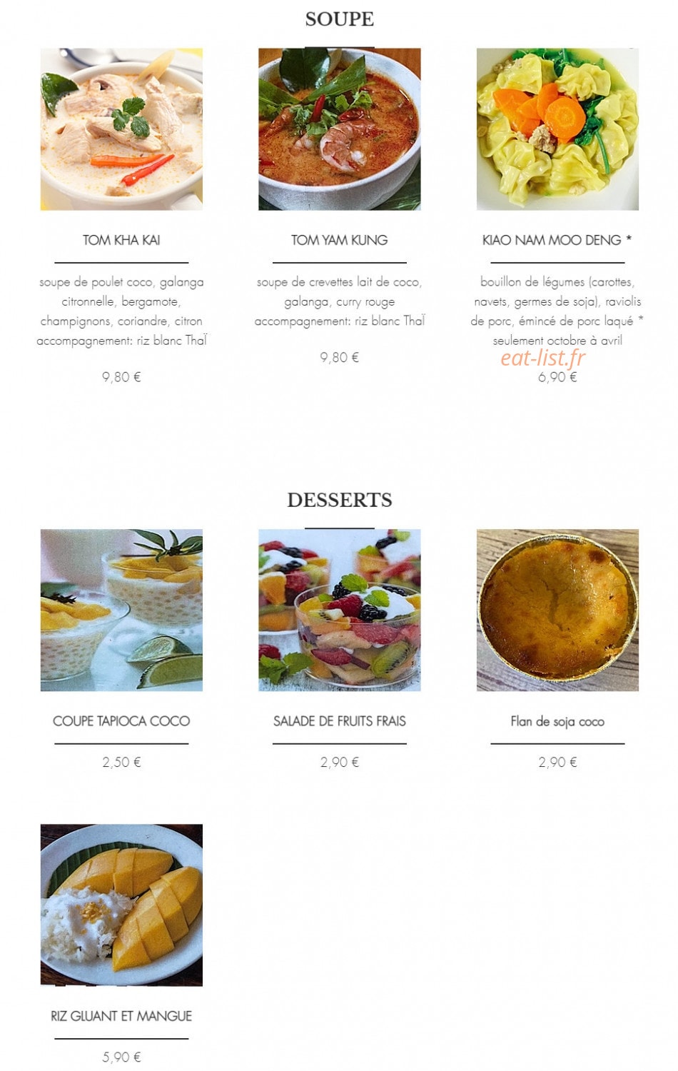 Sawadee — carte page 4