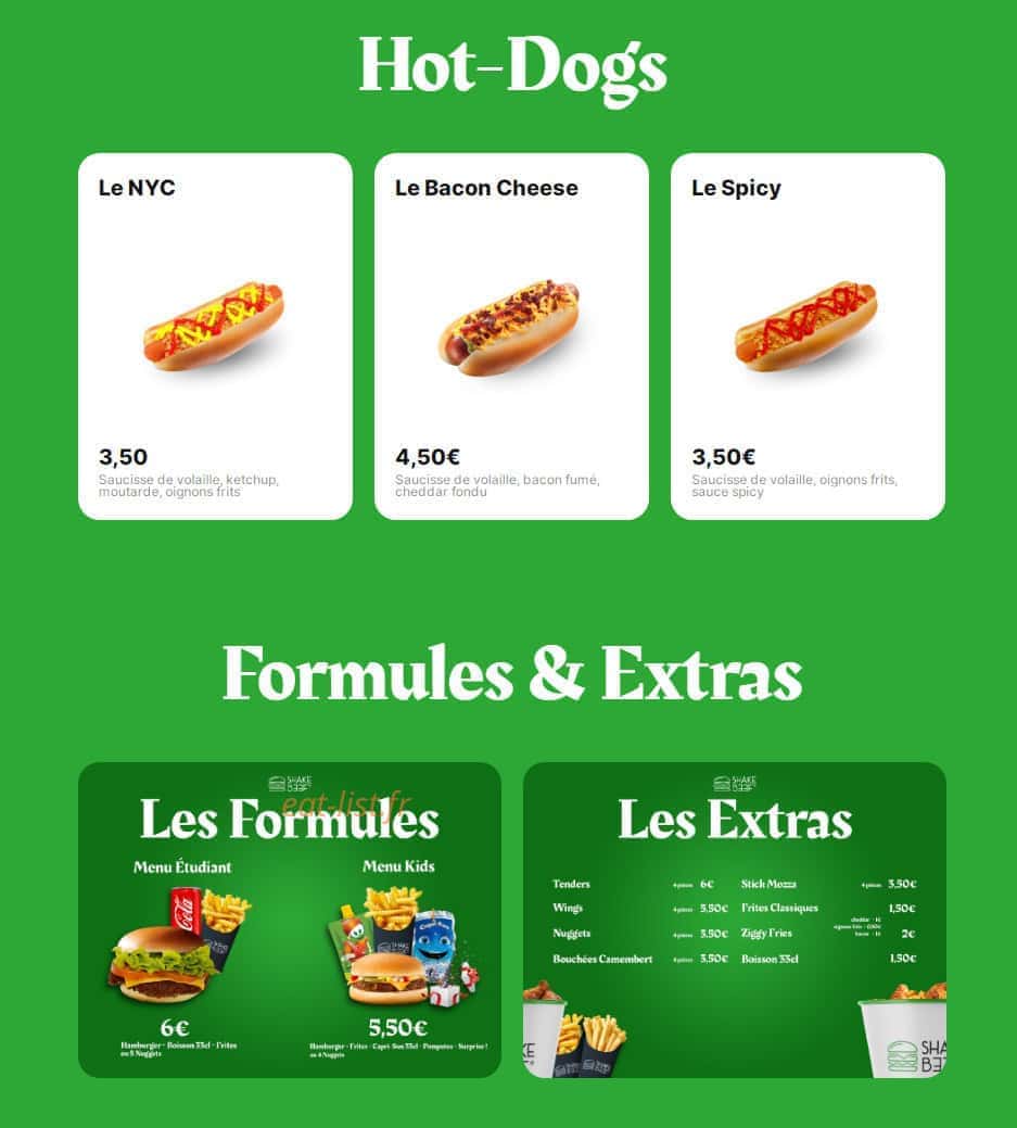 Shake Beef — carte page 1